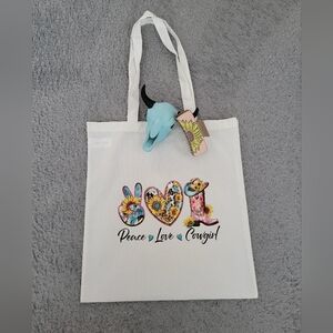 Western Tote Bag Hair Claw Gift Set Rodeo Shopping Festival Farmers Market